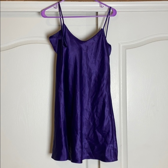 VINTAGE PURPLE SATIN SLIP LINGERIE DRESS - Picture 4 of 4